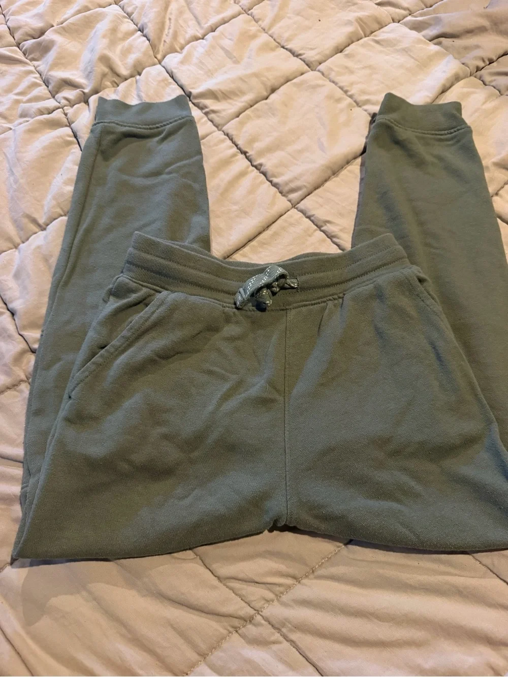 Kids Olive Green Jogger Sweatpants with Drawstring
